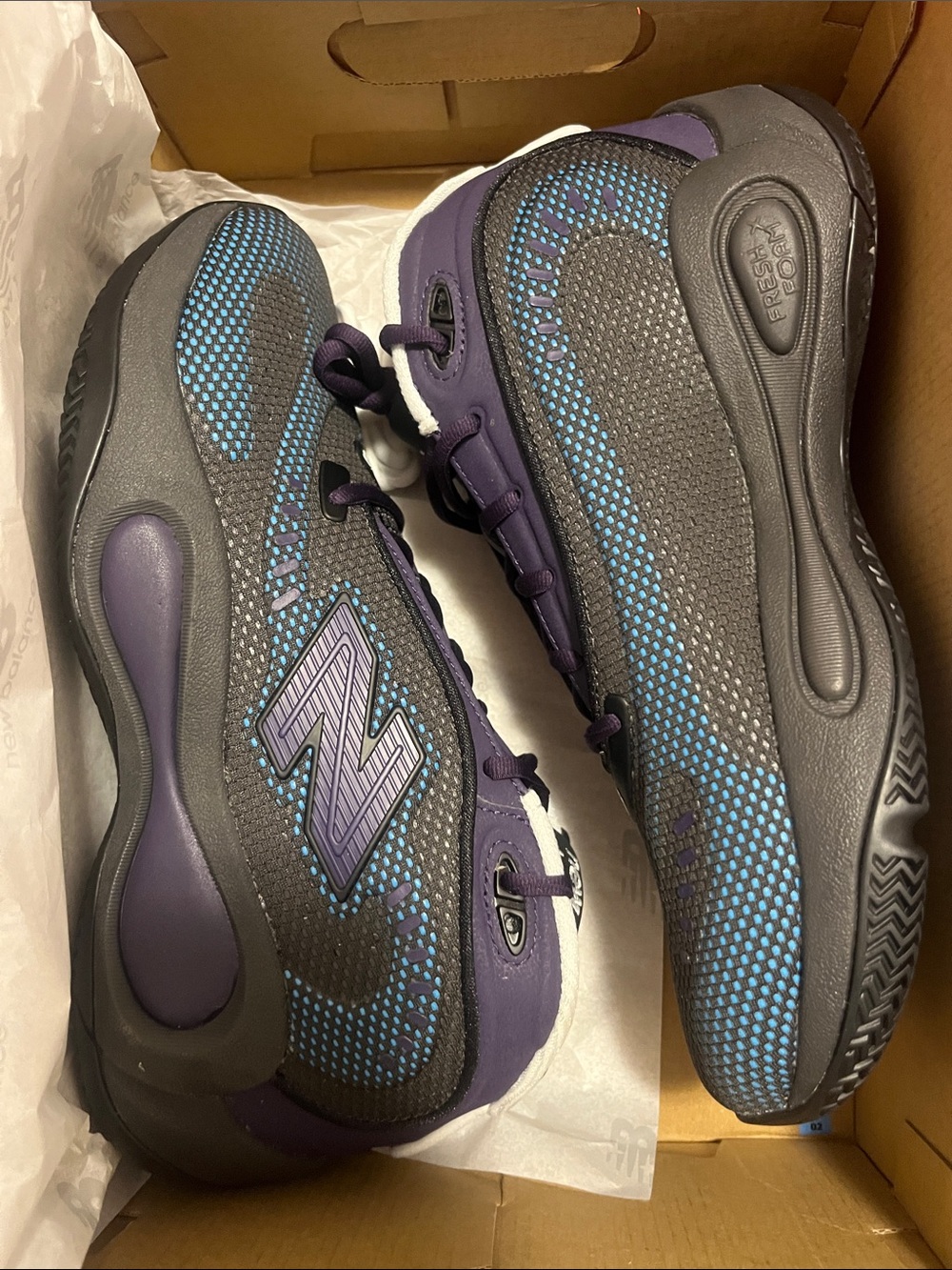 New Balance Men's Gray, Purple & Blue Athletic Sneakers